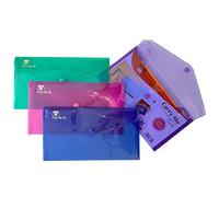 ARK Carry File Popper Wallet File with Press Stud Closure [Pack of 5] (Electra Assorted, DL Landscape)