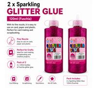 ARK CRAFT Arkcraft 2 X Ark's Sparkling Glitter Glue-120Ml- (Fushcia )