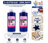 ARK CRAFT Arkcraft 2 X Ark's Sparkling Glitter Glue-120Ml- (Navy Blue )