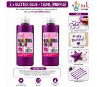 ARK CRAFT Arkcraft 2 X Ark's Sparkling Glitter Glue-120Ml- (Purple)