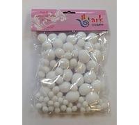 Ark Craft Pom Poms White Assorted - 100 pieces