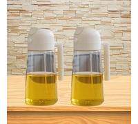 ark future 2-Pack 470ml Oil Spray Bottle - 2-in-1 Olive Oil Dispenser & Sprayer for Cooking BBQ Air Fryer Baking Salad (2-piece set in white + white)