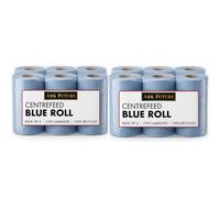 Ark Future Blue Centrefeed Roll 2 Ply Paper Towels 104m | Strong Absorbent Blue Cleaning Roll | Fits Standard Centrefeed Dispensers | Commercial Kitchen Garage Workshop, 6 Rolls Per Pack