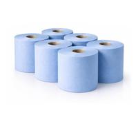 Ark Future Blue Centrefeed Roll 2 Ply Paper Towels 110m | Strong Absorbent Blue Cleaning Roll | Fits Standard Centrefeed Dispensers | Commercial Kitchen Garage Workshop, 6 Roll Per Pack