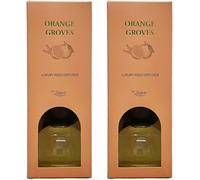 ark future By Deluxe Orange Groves Reed Diffuser - Refreshing Citrus & Woody Aromas, Long-Lasting Fragrance for Home & Office100mL x 2 (Twin Pack)