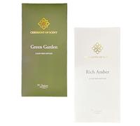 ark future Ceremony of Scent Luxury Reed Diffuser - Premium Long-Lasting Fragrance for Home, Office & Gifts | 100mL×2 [TWIN PACK] (Rich Amber+Green Garden)