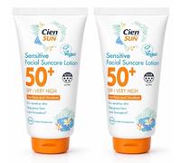 Ark Future Cien Sensitive Facial Sunscreen SPF 50+ - Ultra UVA/UVB Protection Lotion for Face & Neck, Lightweight Non-Greasy, Fragrance-Free, Vegan Formula for Delicate Skin Pack of 2 x 500ml Each