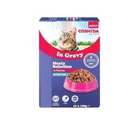 Ark Future Coshida Cat Food Pouches Adult in Gravy Meaty Selection - 12 x 100g (6x Beef, 6x Lamb) - Complete & Balanced Wet Cat Food - No Artificial Colours or Flavours