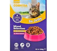 Ark Future Coshida Cat Food Pouches Adult in Jelly 12x100g - Complete Balanced Nutrition - Poultry & Salmon Mixed Selection - No Artificial Colours or Preservatives