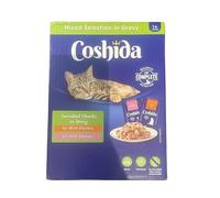 Ark Future Coshida Cat Food Pouches Mixed Selection in Gravy 12x100g - Wet Cat Food for Adult Cats Over 1 Year - 6x Salmon & 6x Poultry - Complete Balanced Nutrition with Vitamins & Zinc - No Artifici
