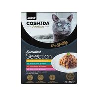 Ark Future Coshida Premium Wet Cat Food in Jelly 12 x 85g - Succulent Selection - With Chicken, Duck, Lamb, Heart, Beef, Kidney, Pork & Game - No Artificial Additives - Pouches for Adult Cats