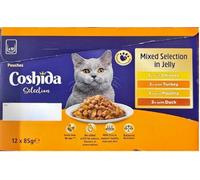 Ark Future Coshida Selection Grain-Free Wet Cat Food Pouches, Mixed Jelly - 12 x 85g (3 Chicken, 3 Turkey, 3 Poultry, 3 Duck) - No Artificial Colours or Flavours, Supports Healthy Coat & Skin