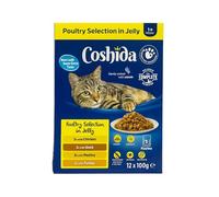 Ark Future Coshida Senior Wet Cat Food 1+ Years - Poultry Selection in Jelly, 12 x 100g Pouches - Balanced, Complete Nutrition for Older Cats - Chicken, Poultry, Duck & Turkey