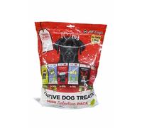 Ark Future Festive Dog Treats Mini Selection Pack - 12 x 100g Variety of Micro Hearts, Micro Bones, Duo Bones & Meaty Steak Treats - Healthy Reward Snacks for Adult Dogs