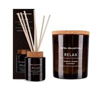 ark future Hotel Collection Relax Scented Reed Diffuser 100ml & Scented Candle 200g - Bergamot, Lavender & Patchouli Fragrance