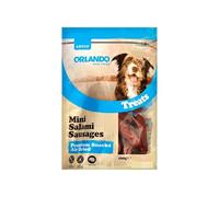 Ark Future Pack of 2 Mini Salami Sausages Dog Treats - 60% Pork -for Adult Dogs, No Artificial Colours or Flavours, 160g Resealable Pack