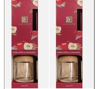Ark Future Pack of 2 Scented Reed Diffusers 100ml Each - Home Fragrance Set with Natural Reeds - Long Lasting Fresh Air Aroma (Warm Apple)