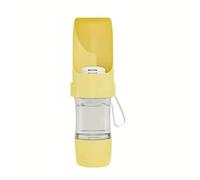 ark future Portable Dog Water Bottle for Travel, Walks & Outdoor Use -BPA-Free Pet Drinking Dispenser with Built-In Trough & Carry Strap - Compact and Lightweight for Hiking - Car Rides (Yellow, 20cm)