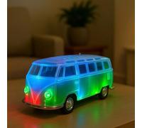 Ark Future Retro Camper Van Bluetooth Speaker | FM Radio | MP3 USB/SD Playback | Colour-Changing LED Lights | Compact Rechargeable USB Speaker (Green)