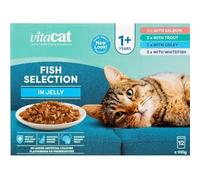 Ark Future Vitacat Fish Selection in Jelly 12 x 100g - Wet Cat Food Pouches - Tuna, Whitefish - Balanced Adult Cat Meals.