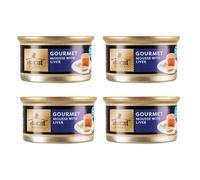Ark future Vitacat Select Gourmet Mousse Cat Food for Adult Cats - Cans with Meat & Fish Derivatives (Pack of 4 x 85g, Liver)