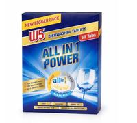 Ark Future W5 All-in-1 Dishwasher Tablets - 60 Tabs (17g) - Powerful Grease & Stain Remover | Rinse Aid, Salt & Glass Protection Included