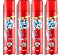 Ark future W5 Furniture & Multi-Surface Polish Spray - Beeswax Wood Polish & Spring Fresh Cleaner - Dusts, Cleans & Protects (Pack of 4) 300mL Each (Spring Fresh)