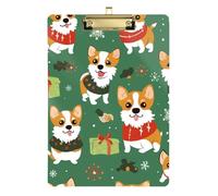 Ark Green Playful Pups Xmas Legal clipboards Acrylic Cute for Clip Board Teacher Size 9 x 12.5 Tablas para escribir