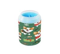 Ark Green Playful Pups Xmas Portable Dog Cleaner Washer and Massager Silicone Brush Soft Feet Bathing Brush for Small Medium Dogs and Cats