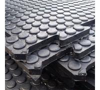 Ark Mat Interlocking Rubber Floor Tiles 6MPA, Heavy Duty, Non-Absorbent, Garage Floor, Gym, Stable, Black, Coin Pattern both sides, 1 x 1m, 18mm