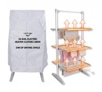 Ark Mat Lazy-Dry Electric Clothes Dryer with Cover - 3 Tier - 36 (21m) Heated Rails in Grey Ark Mat Grey