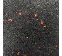 Ark Mat Rubber Crumb Gym Floor Tile - 1m x 1m - 10mm - Orange Fleck in Black Ark Mat Black 10mm
