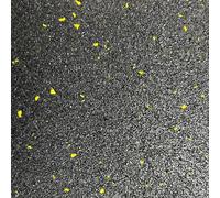 Ark Mat Rubber Crumb Gym Floor Tile - 1m x 1m - 10mm - Yellow Fleck in Black Ark Mat Black 10mm