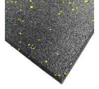 Ark Mat Rubber Crumb Gym Floor Tiles - 1M X 1M - 10mm - Yellow Fleck