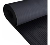 Ark Mat Rubber Flooring Matting - 2m x 2m x 3mm - Wide Ribbed Pattern in Black Ark Mat Black