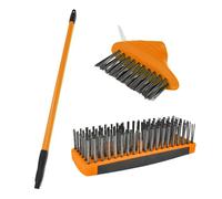 Ark Mat Weed Remover Tool 3-in-1 - Adjustable Handle, Heavy Duty Wire Brush, Scraper & Raking Spike for Patios, Decking, Driveways & Block Paving | Durable Garden Weeding Broom