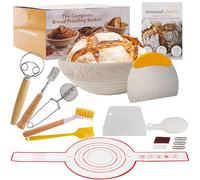 Ark miido Sourdough Bread Starter Kit Banneton Proofing Basket with Starter Jar Bread Maker Baking Essentials Top Gadgets for Bakers Best Gifts for People Who Love Baking(15PCS&11PCS) (11PCS)