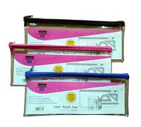 Ark Pencil Case PVC Coloured Zip 330 x125mm Clear Assorted Ref : 33652 (Single)