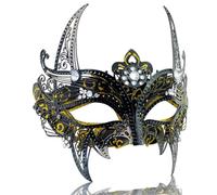ARK Survivor Women's Sparkling Rhinestone Black and Gold Designer Masquerade Mask She-Devil Mask For Fancy Dress Party Masquerade Ball New Years Mardi Gras Party Hand Painted (Gold Black Enchantress)