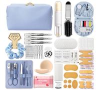 ARK Survivor Women's Wedding Emergency Kit 39 Essential Items for Brides Team Bride All in One Travel Kit Personal Care Women's Travel Set (Sky Blue)
