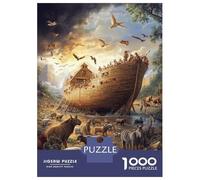 Ark with Animals 1000 Piece Jigsaw Puzzle Game 1000pc Jigsaw Puzzle Set for Adults Nightfall Relaxation Home Decor Gift 52x38cm/1000pcs