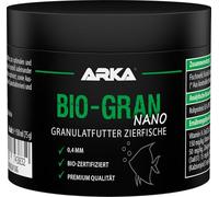 ARKA - Bio-Gran Nano - Mangime per pesci a base di materie prime biologiche certificate - Acquario d'acqua dolce - Favorisce la crescita e la colorazione - Contenuto: 150 ml / 75 g