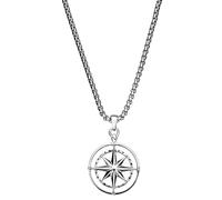 Arkai by Trendhim Men's Necklace | Atlas Chain with North Star Pendant in Stainless Steel | 60 cm Length | Danish Design | Stylish Jewellery for Everyday & Special Occasions | Silver-Tone