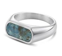 Arkai by Trendhim Signet Ring Men | Stainless Steel Ring with Natural Stone Inlay | Danish Design | Bold Statement Jewellery for Everyday & Occasions