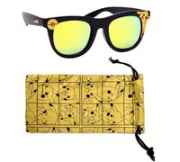 ARKAID Pokémon Pikachu Black Frame Sunglasses - Stylish, Comfortable & Durable UV-Protection Pokémon Black Sunglasses with Soft Carrying Case - Officially Licensed