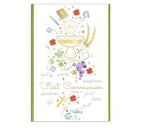 arkamii First Communion Greeting Card with Money Holder, White, Religious Design, 6.7 x 4.7 Inches (USC01)