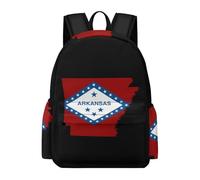 Arkansas Map Flag Funny Backpacks Lightweight Travel Bag Daypacks for Camping Hiking 16.5"