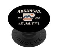 Arkansas Natural State Arkansas Map Retro Geometric Mountain PopSockets Adhesive PopGrip