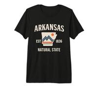 Arkansas Natural State Arkansas Map Retro Geometric Mountain Premium T-Shirt
