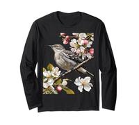 Arkansas Northern Mockingbird Surrounded by Apple Blossom Long Sleeve T-Shirt